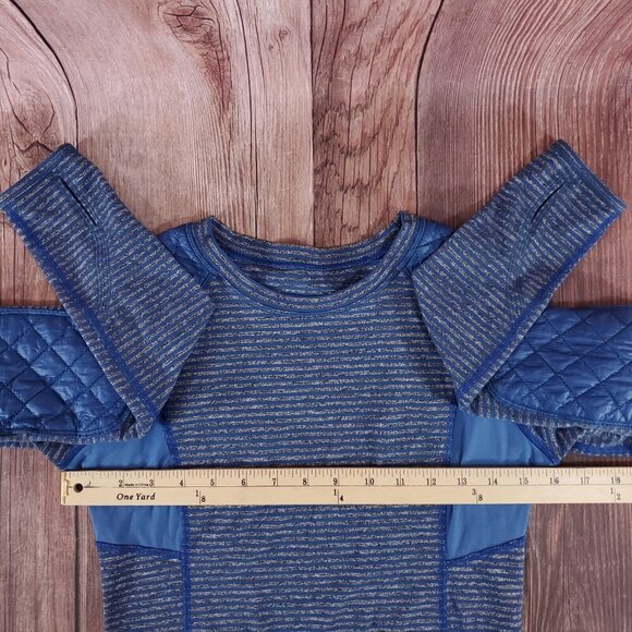 Lululemon Womens Size 4 Run: Ice Queen Long Sleeve Slope Stripe Limitless Blue - Picture 14 of 15